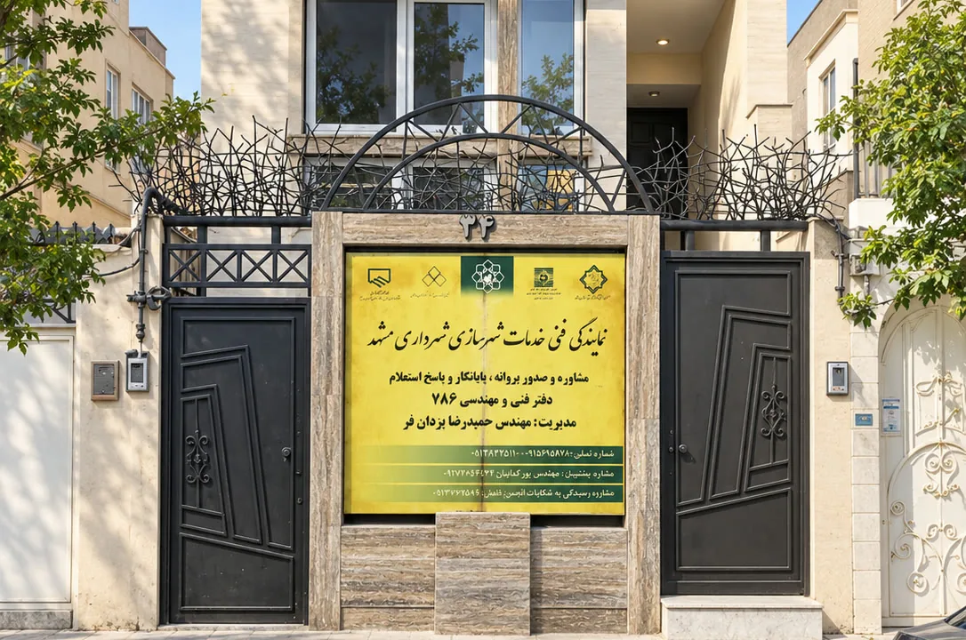 سردر و ورودی دفتر مهندسی پارس ۷۸۶ در مشهد