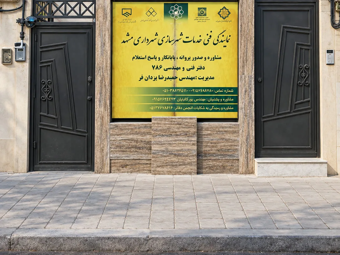 سردر و ورودی دفتر مهندسی پارس ۷۸۶ از خیابان